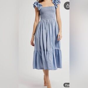 NWT Mille Olympia dress in chambray polka dot — size Medium